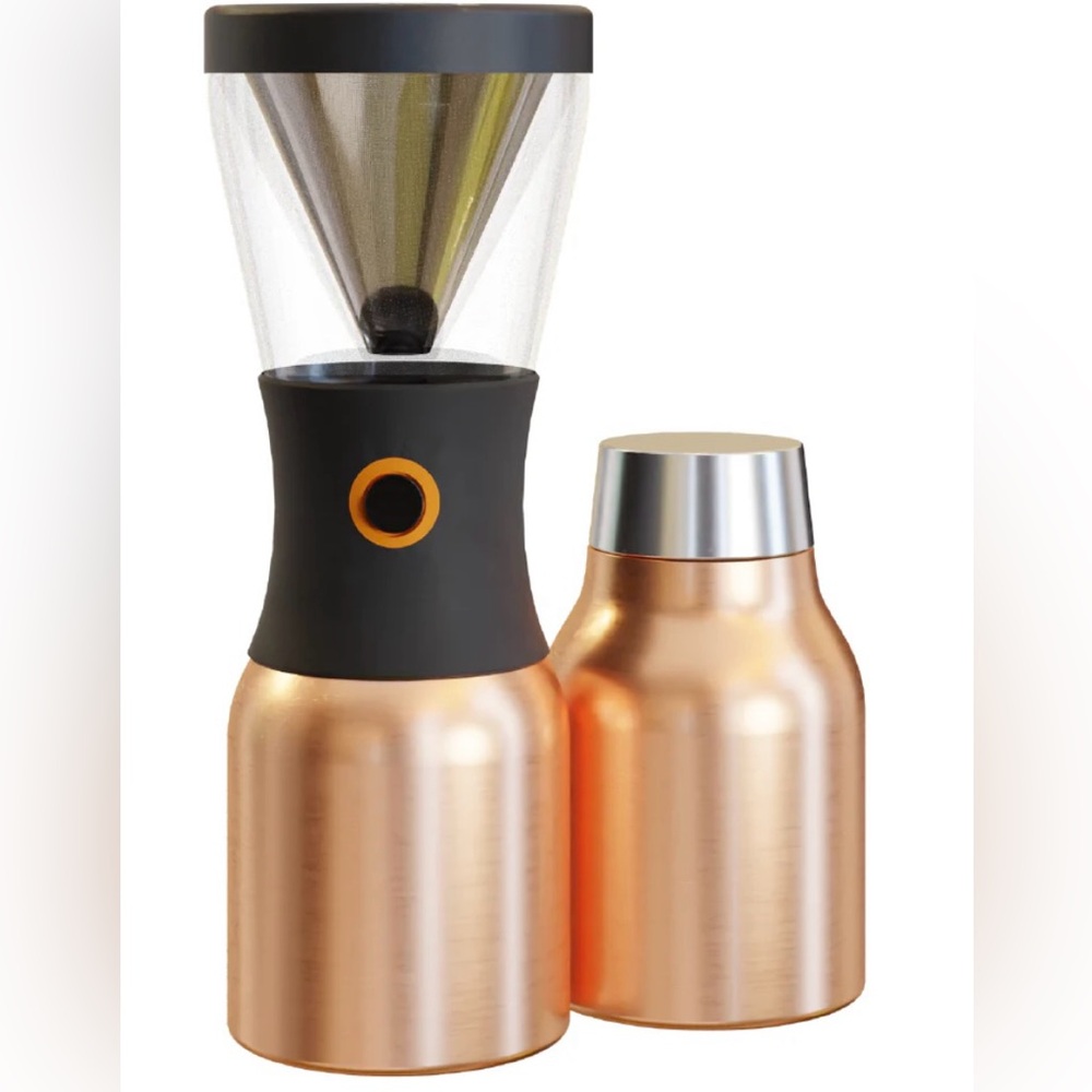 Asobu Coldbrew Portable Cold Brew Coffee Maker + Vacuum Insulated 34oz, Copper